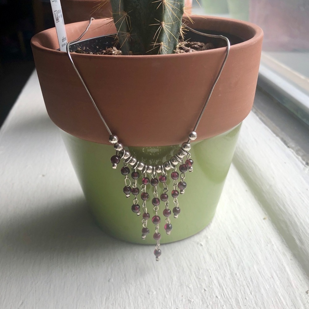 STERLING SILVER and beaded necklace! - Picture 2 of 5
